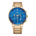 Citizen Quartz Chronograph AN8223-54L Blue Dial Rose Gold-Tone Stainless Steel Men's Watch