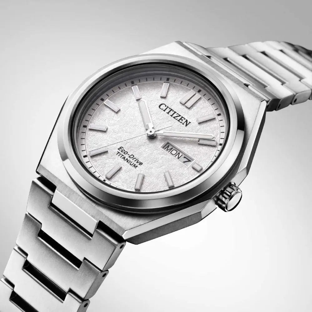 Citizen Eco-Drive AW0130-85A White Dial Titanium  Men'sWatch