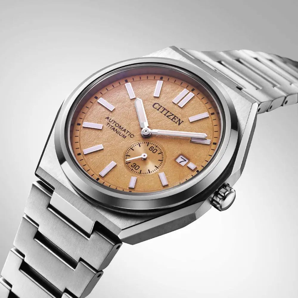 Citizen Zenshin Super Titanium Automatic NJ0180-80Z Salmon Dial 40.5mm Titanium Men's Watch