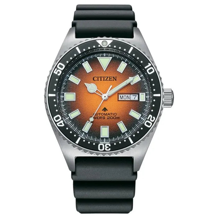 Citizen Promaster Marine NY0120-01Z Orange Dial 41mm Rubber Strap Men's Watch