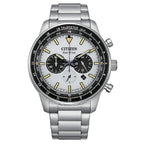 Citizen Eco-Drive CA4500-91A Chronograph "Panda Style" White Dial 44mm Stainless Steel Men's Watch