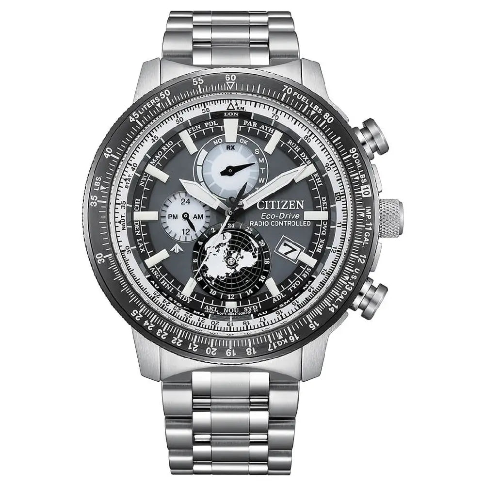 Citizen Promaster Air Geo Trekker Eco-Drive BY3006-53H Grey Dial 46mm Stainless Steel Men's Watch