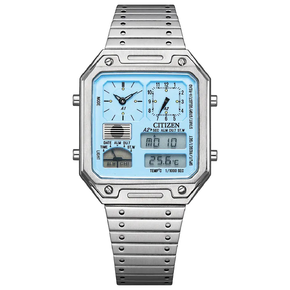 Citizen Record Label Playground Edition JG2120-73L Aqua Blue Dial 33.4mm Stainless Steel Men's Watch