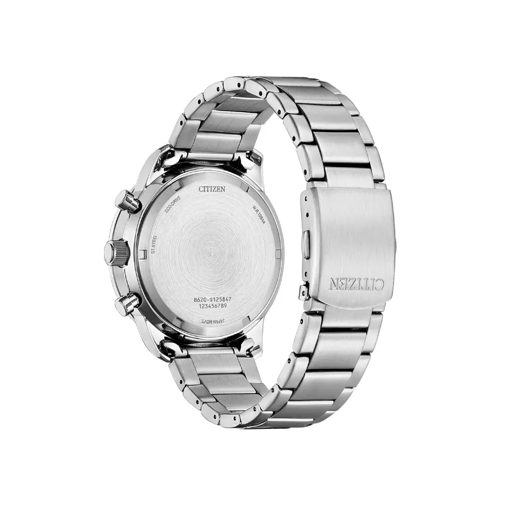 Citizen Eco-Drive CA4500-91A Chronograph "Panda Style" White Dial 44mm Stainless Steel Men's Watch