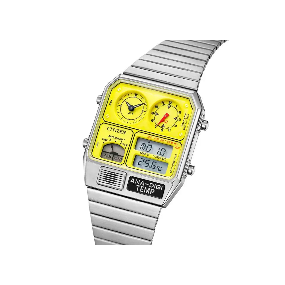Citizen Record Label Playground Edition JG2170-59Y Yellow Dial 32.5mm Stainless Steel Men's Watch
