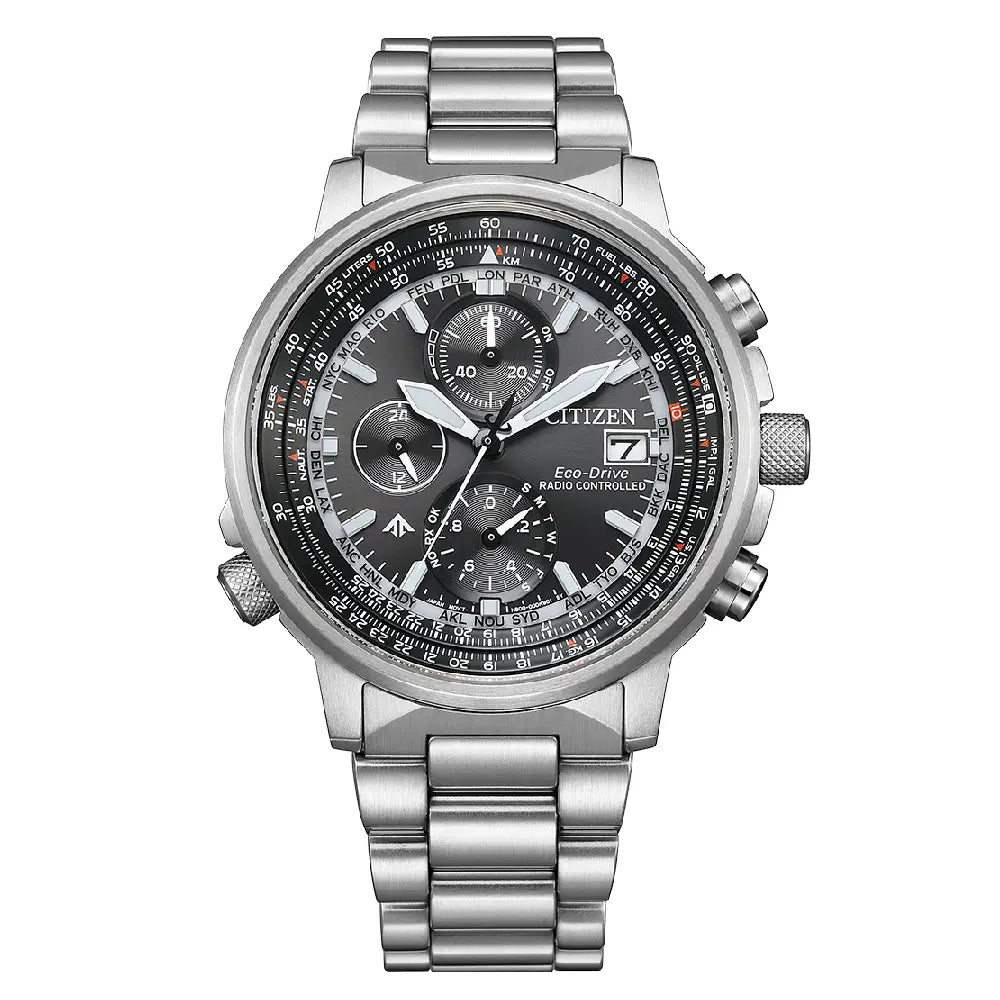 Citizen Eco-Drive AT8300-58E Promaster Sky Radio-Controlled Pilot Black Dial 41mm Stainless Steel Men's Watch