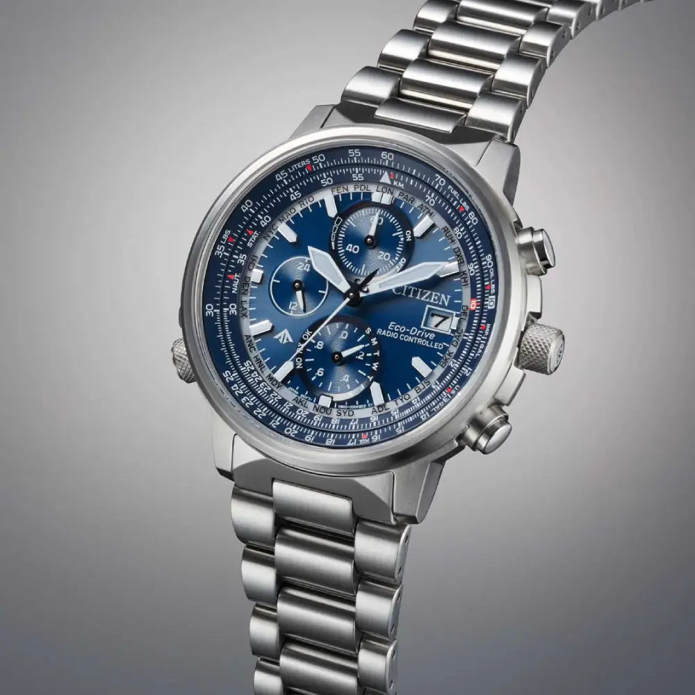 Citizen Eco-Drive AT8300-58L Promaster Sky Radio-Controlled Pilot Blue Dial 41mm Stainless Steel Men's Watch