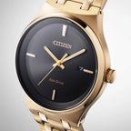 Citizen Eco-Drive Axiom BM7653-50E Black Dial 40mm Gold-Tone Stainless Steel Men's Watch