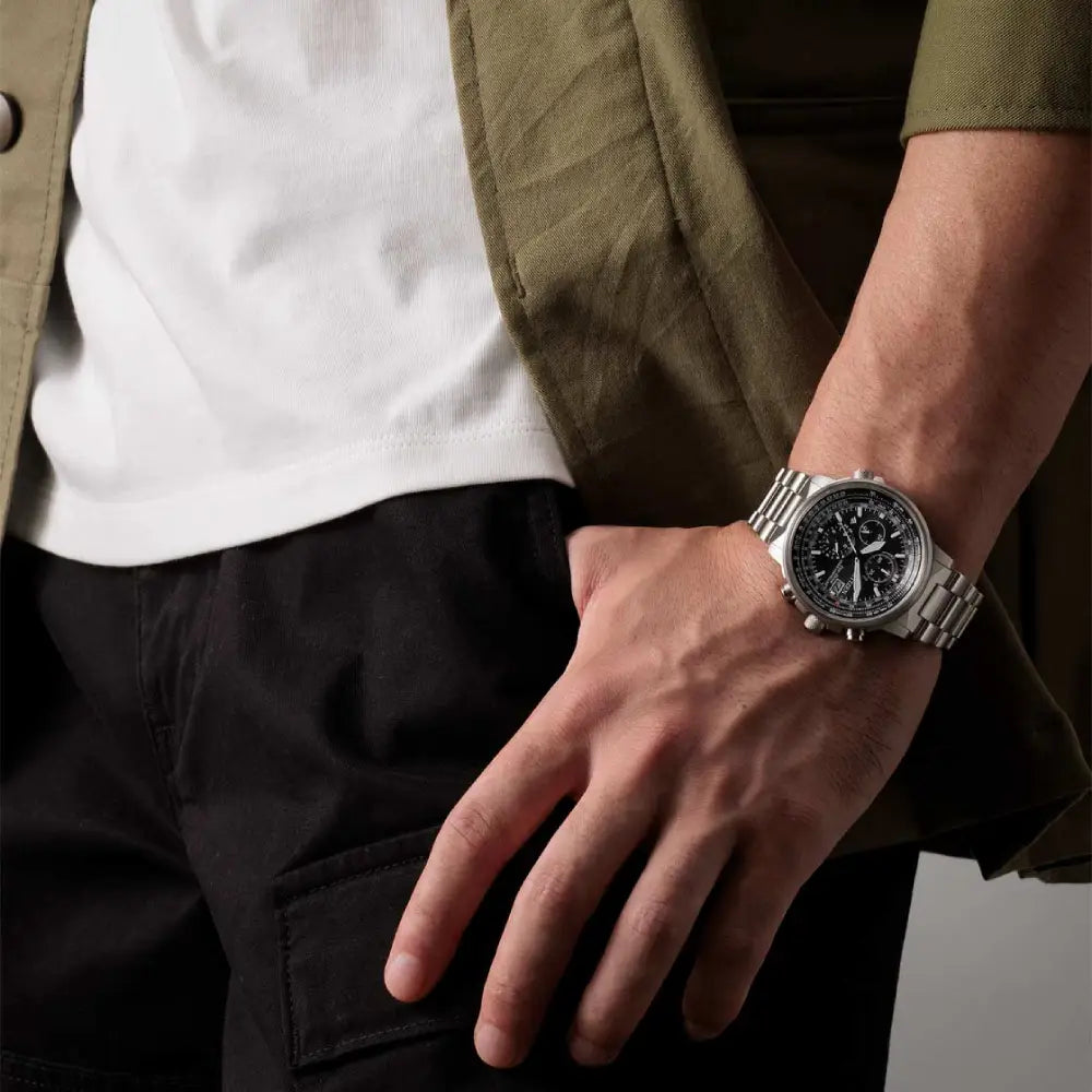 Citizen Eco-Drive AT8300-58E Promaster Sky Radio-Controlled Pilot Black Dial 41mm Stainless Steel Men's Watch