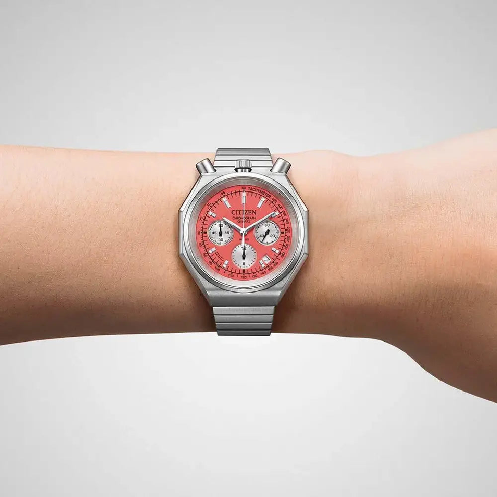 Citizen Record Label Playground Edition AN3700-89Z Red Dial 38mm Stainless Steel Men's Watch