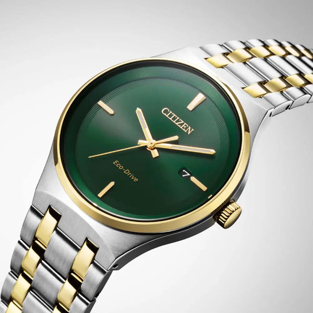 Citizen Eco-Drive Axiom BM7654-57X Green Dial 40mm Two-Tone Stainless Steel Men's Watch