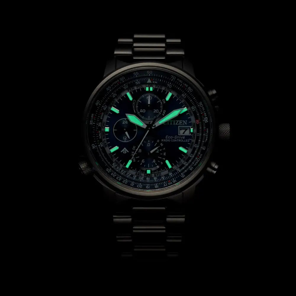 Citizen Eco-Drive AT8300-58L Promaster Sky Radio-Controlled Pilot Blue Dial 41mm Stainless Steel Men's Watch