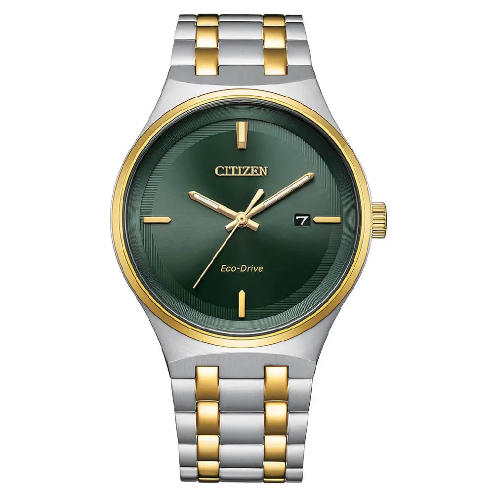 Citizen Eco-Drive Axiom BM7654-57X Green Dial 40mm Two-Tone Stainless Steel Men's Watch